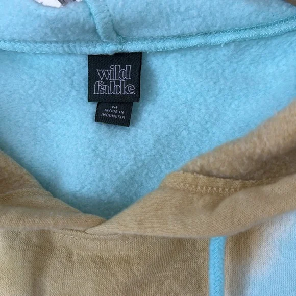 Wild Fable • Aqua Tie Dye Cropped Hoodie - Picture 3 of 4